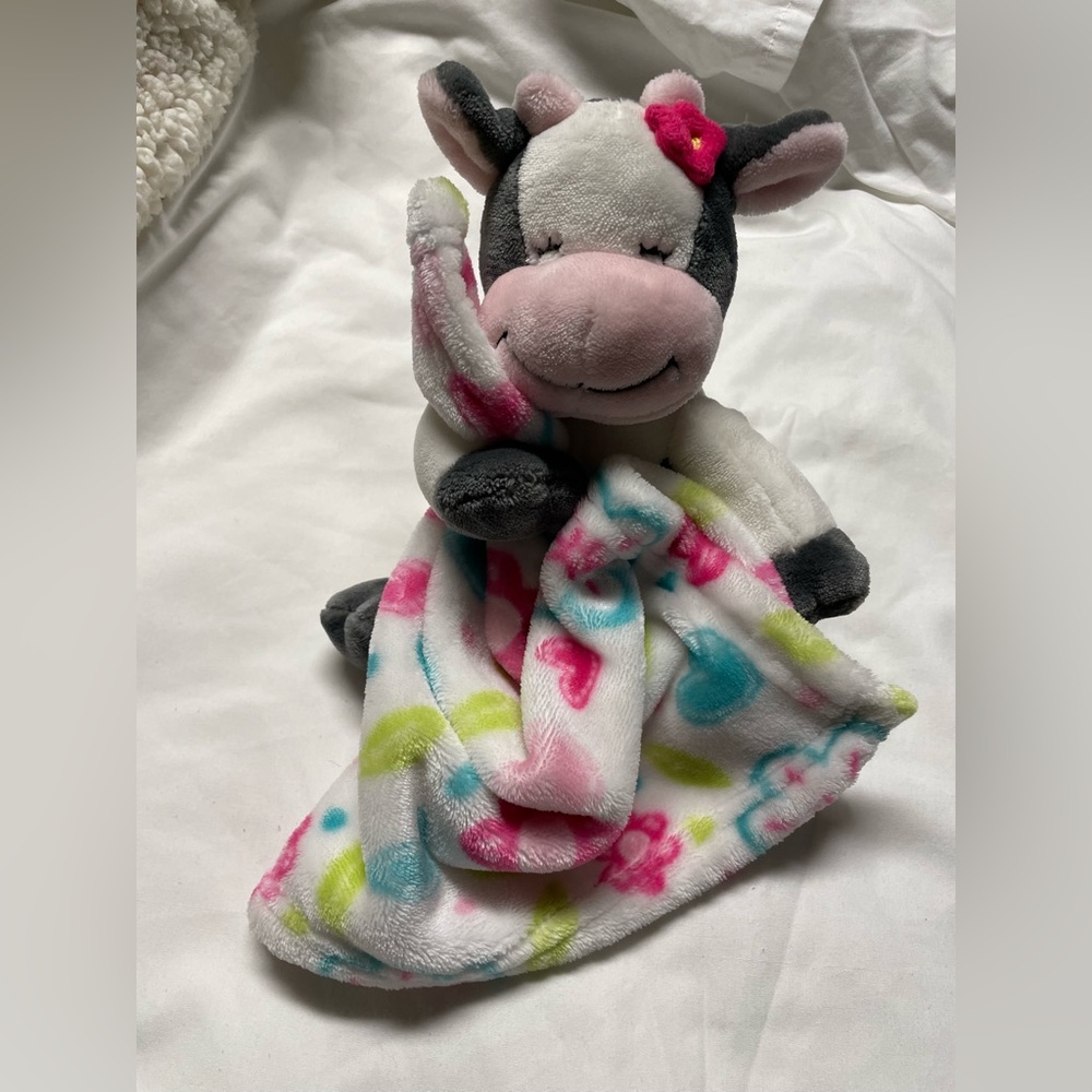 Little Miracles Cow Plush Snuggles Lovey Plush Security Blanket